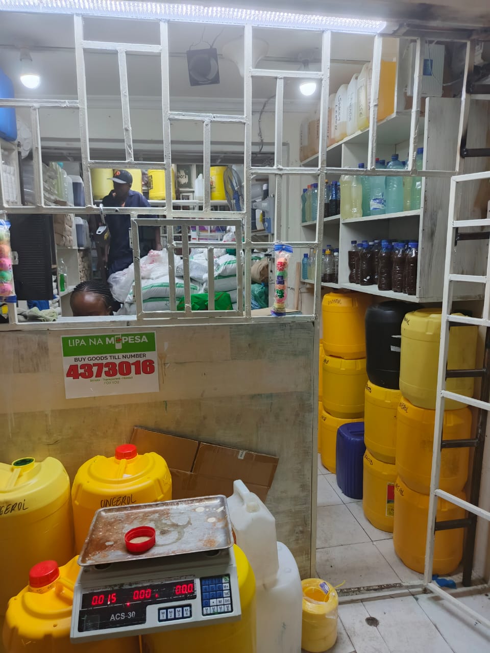 The counter at Riziki Industrial Chemicals